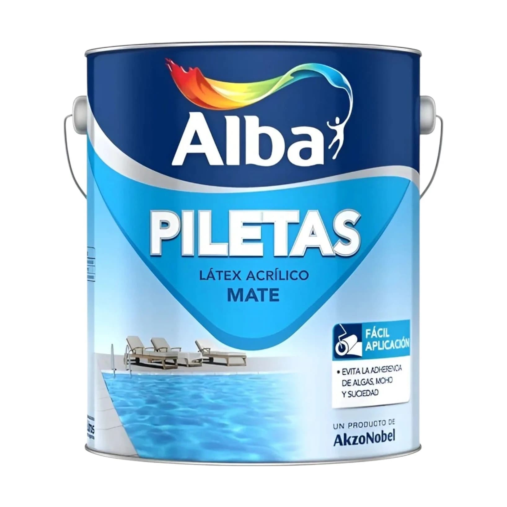 Acrílico p/piletas al agua celeste profundo x4 lt