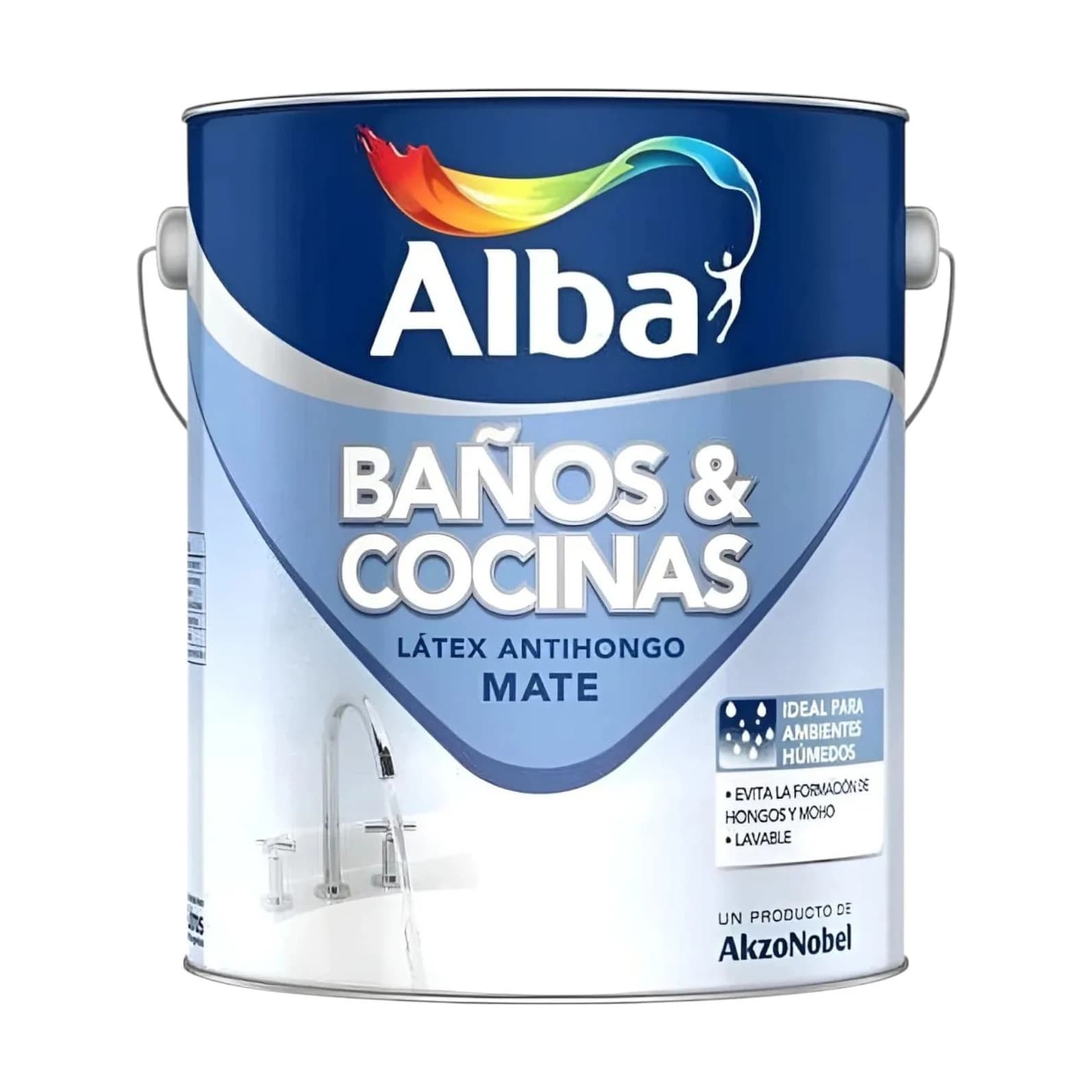 Baños y cocinas látex antihongo blanco mate x1 lt