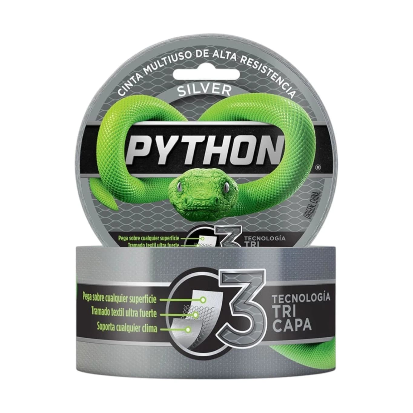 Campi cinta duct tape python blanca 50 mm x 9 m
