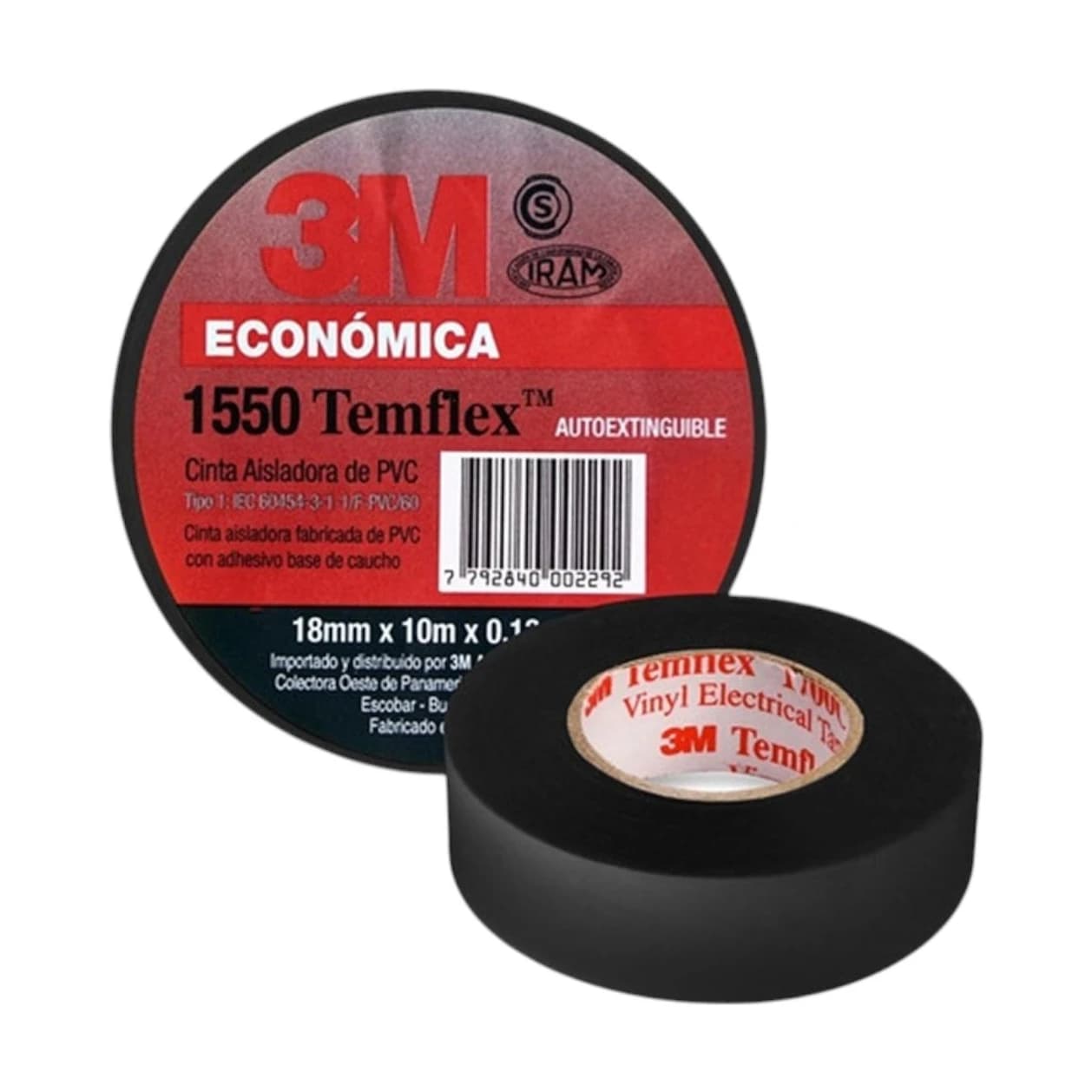 Cinta aisladora temflex 175 negra 19 mm x 20 m