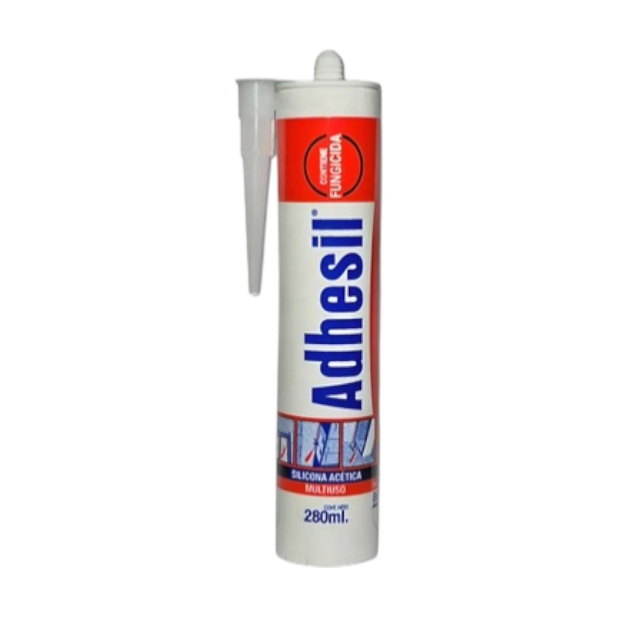 Sellador silicona acética c/fungic. blanco