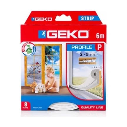 Burlete tipo p x6 m blanco