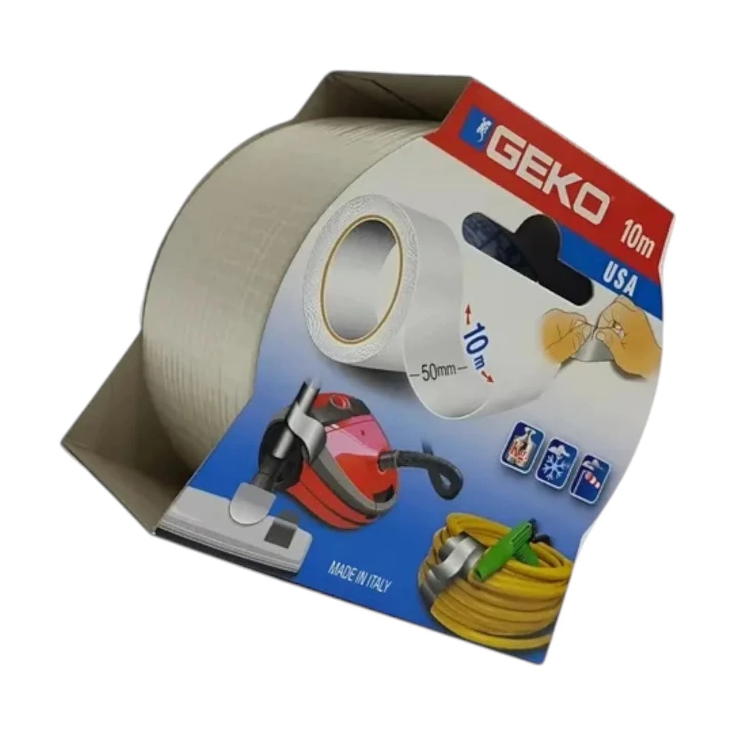 Cinta duct tape transparente x10 m