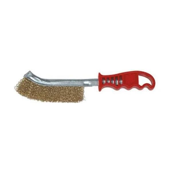Cepillo bronceado c/mango plástico rojo F116A