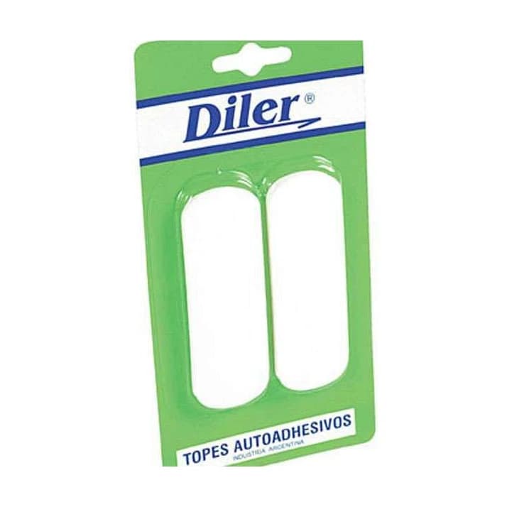 Tope autoadhesivo rectangular blanco x2 un