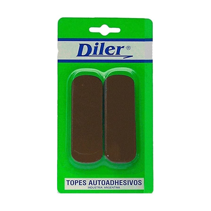 Tope autoadhesivo rectangular marrón x2 un