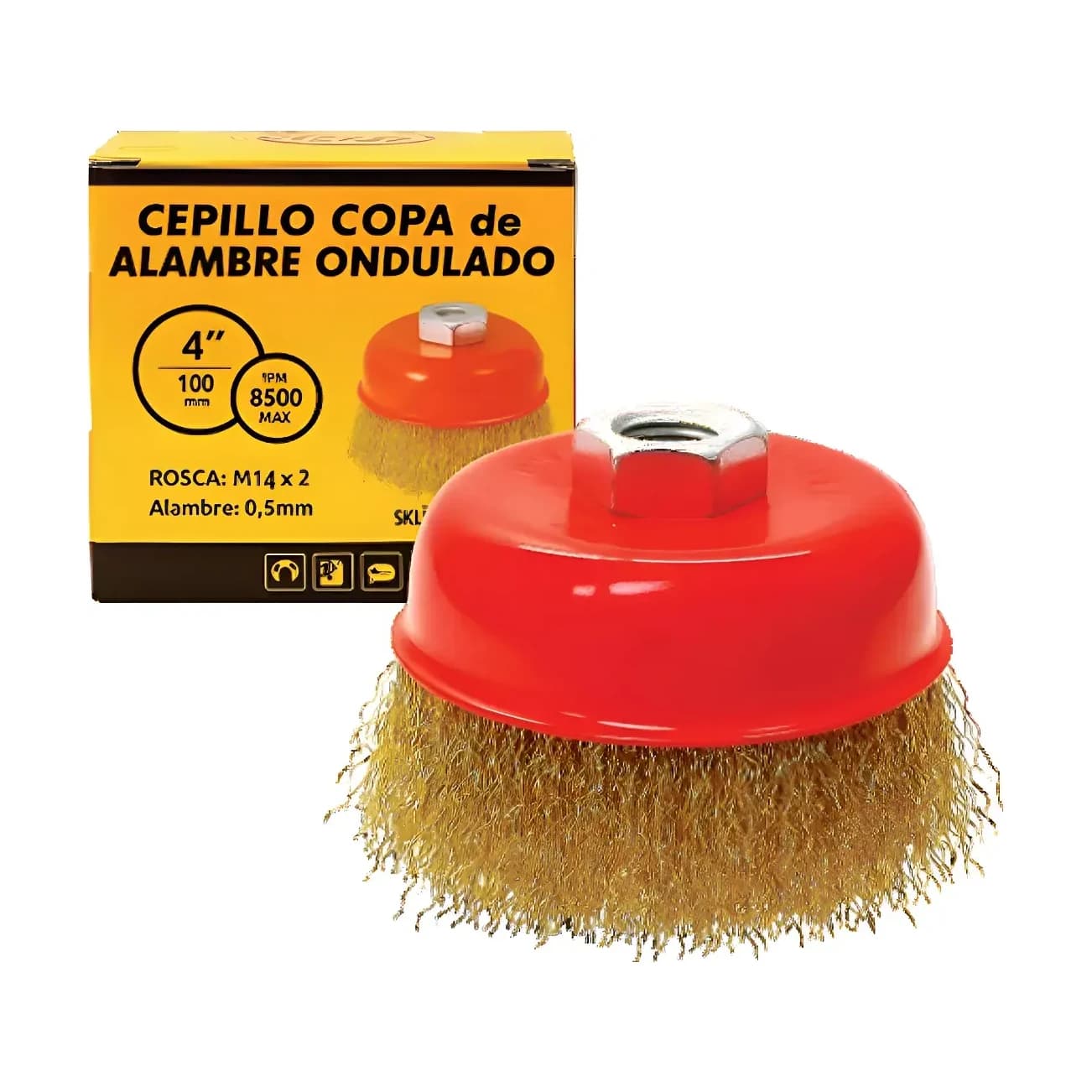 Cepillo copa alambre trenzado 3 PUL/75 mm