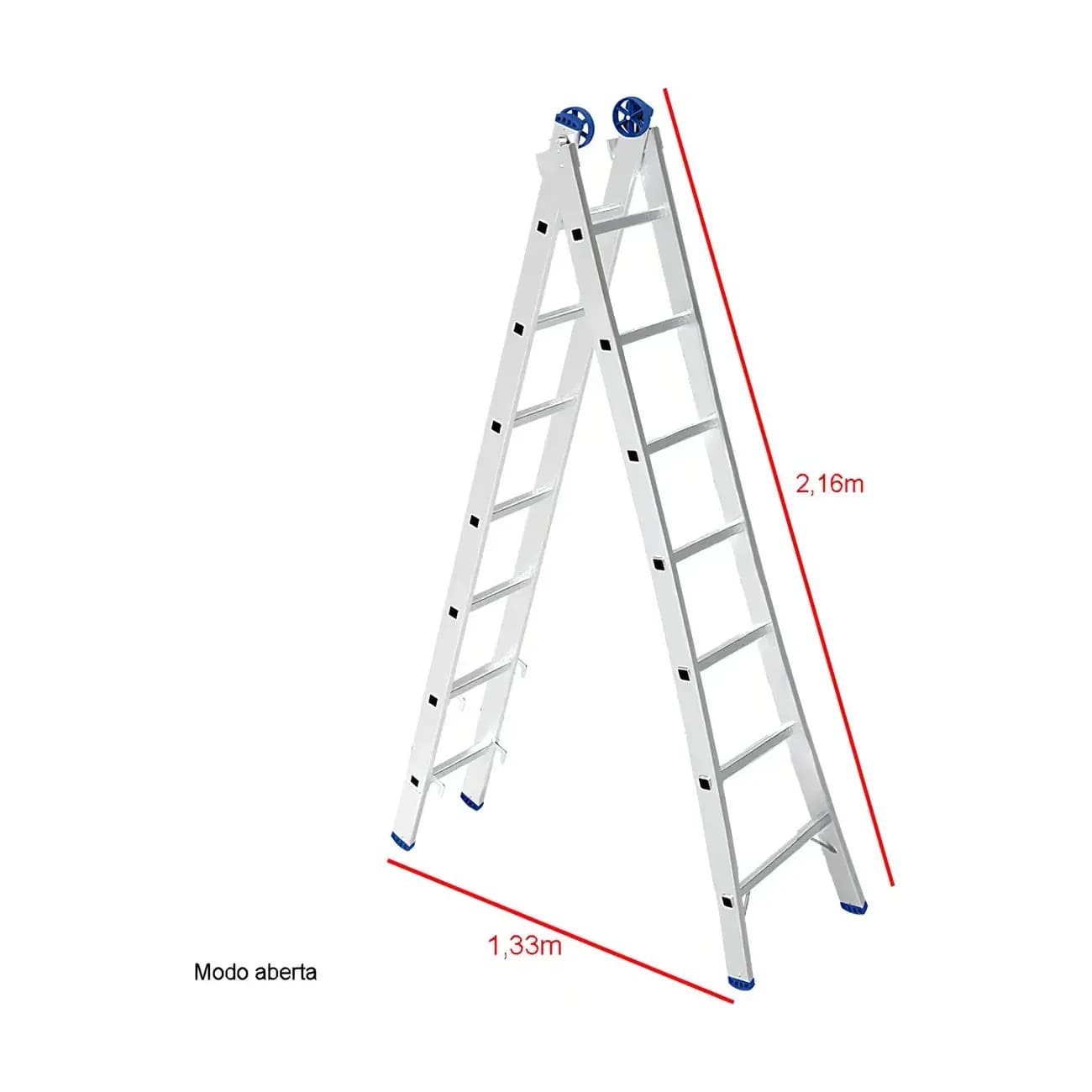 Escalera extensible aluminio 2x7