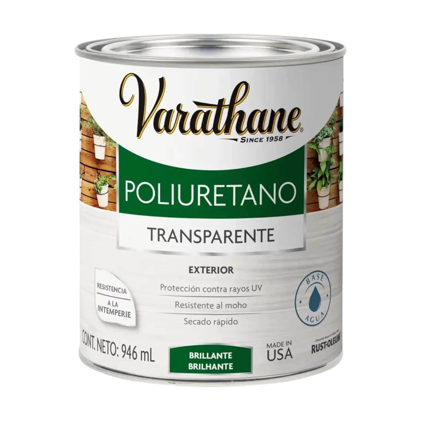 Poliuretano exterior al agua brillante x1 lt