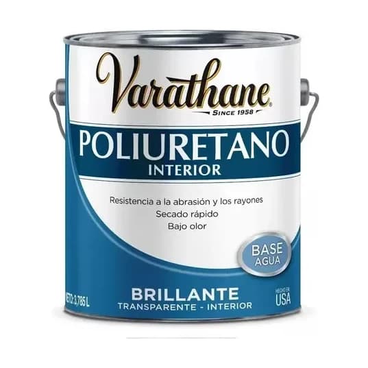 Poliuretano interior al agua brillante x4 lt