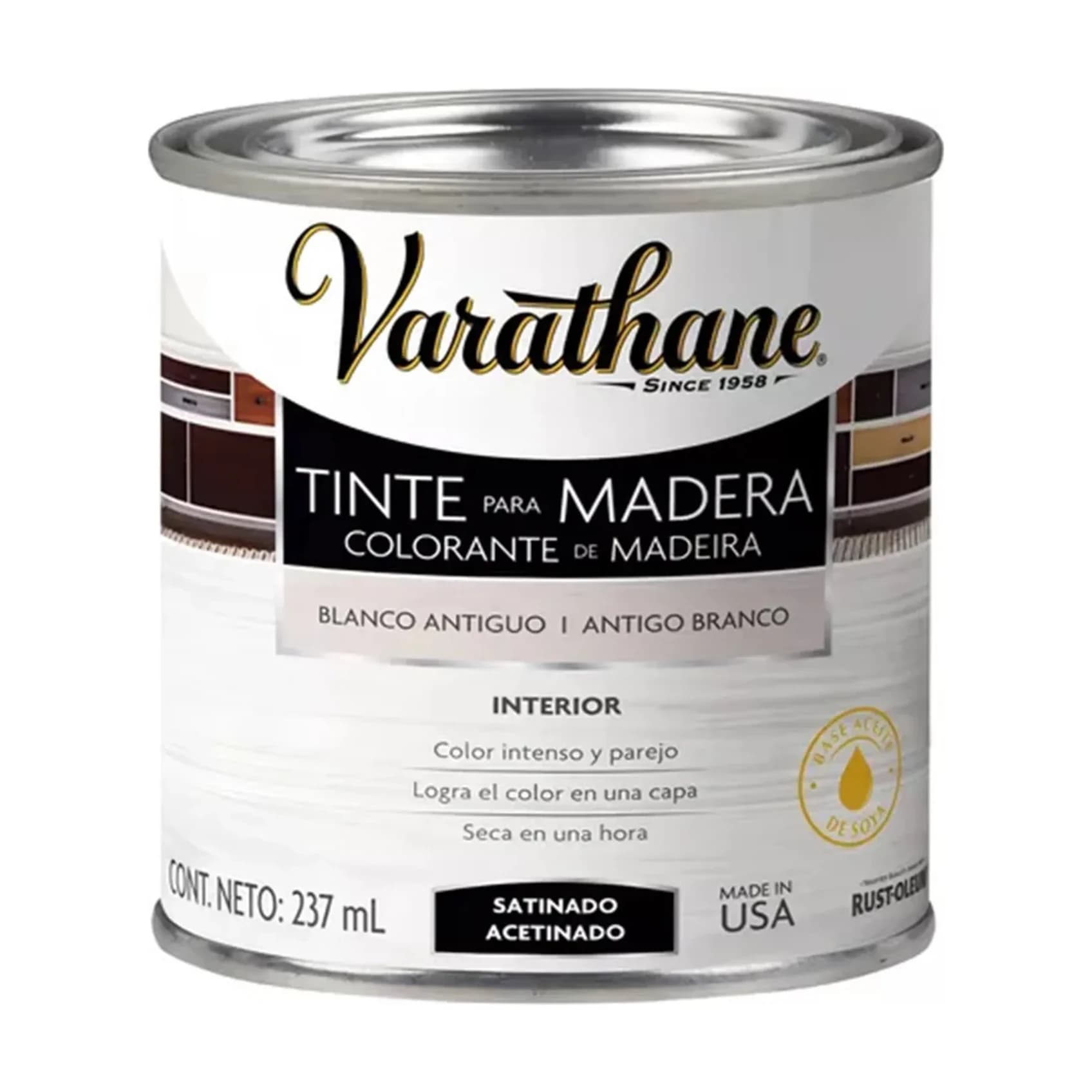 Tinta p/madera x237 ml blanco antiguo