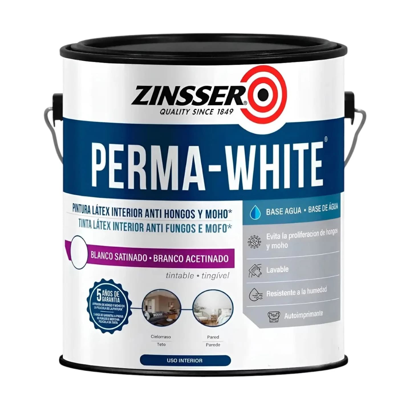 Perma white blanco x1 lt semi mate