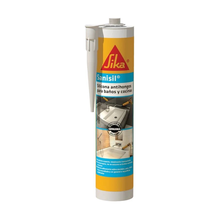 Sellador silicona acética sanisil blanco x280 ml
