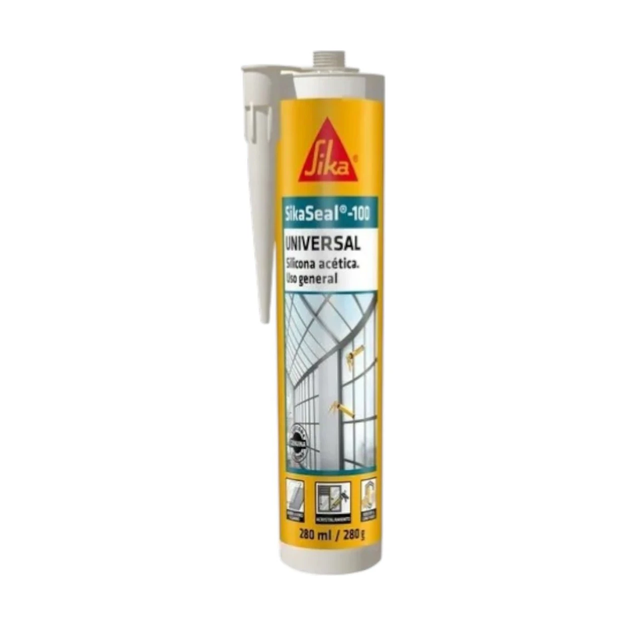 Sikaseal 100 silicona acética transparente x280 ml