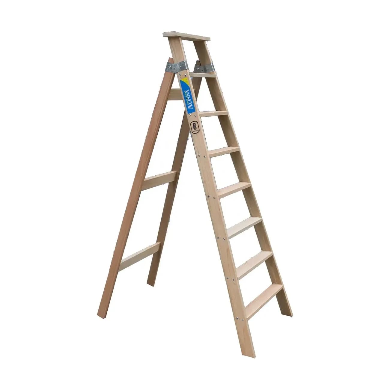 Escalera madera familiar escalón plano 8 esc 1,9 m