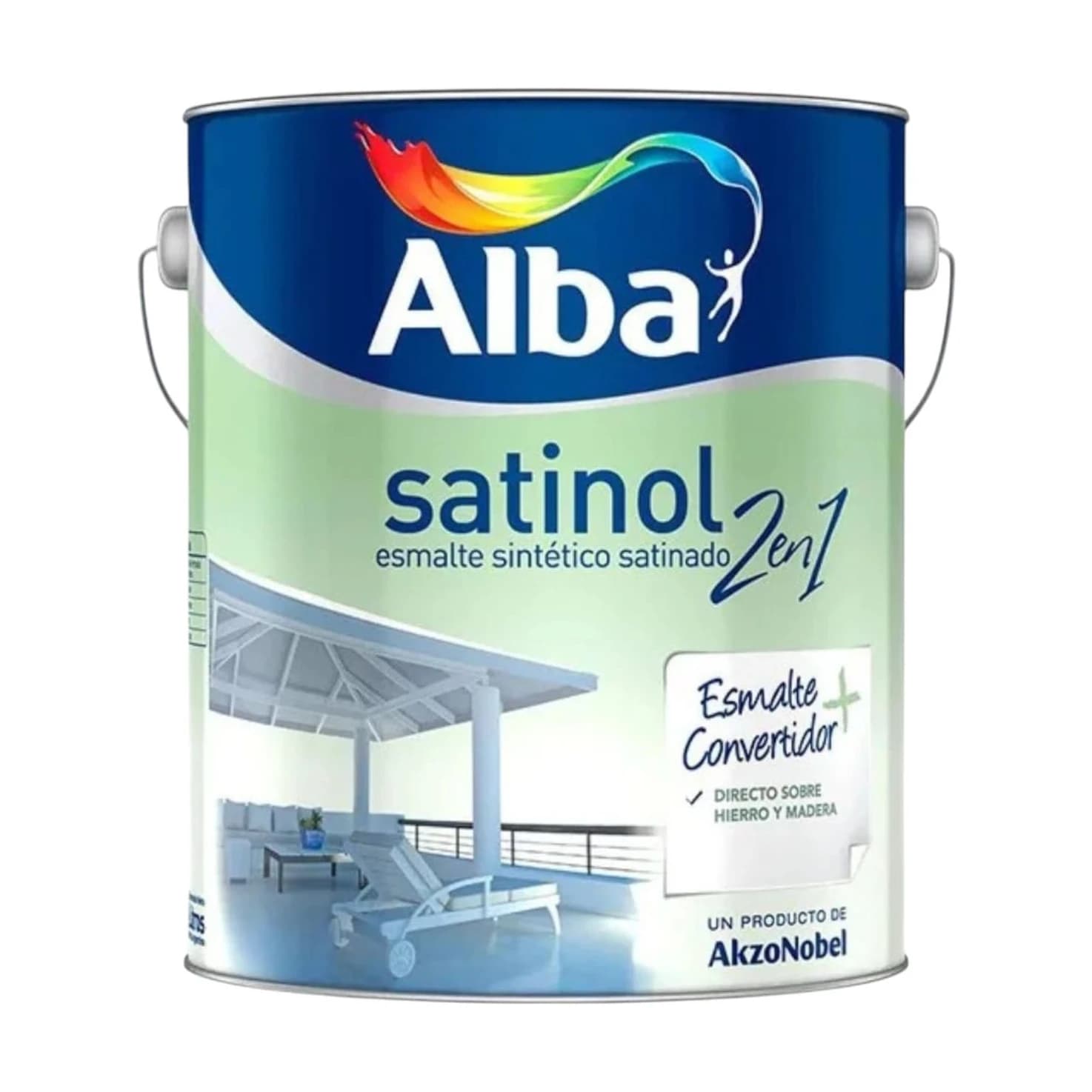Satinol 2 en 1 esmalte satinado negro x1 lt
