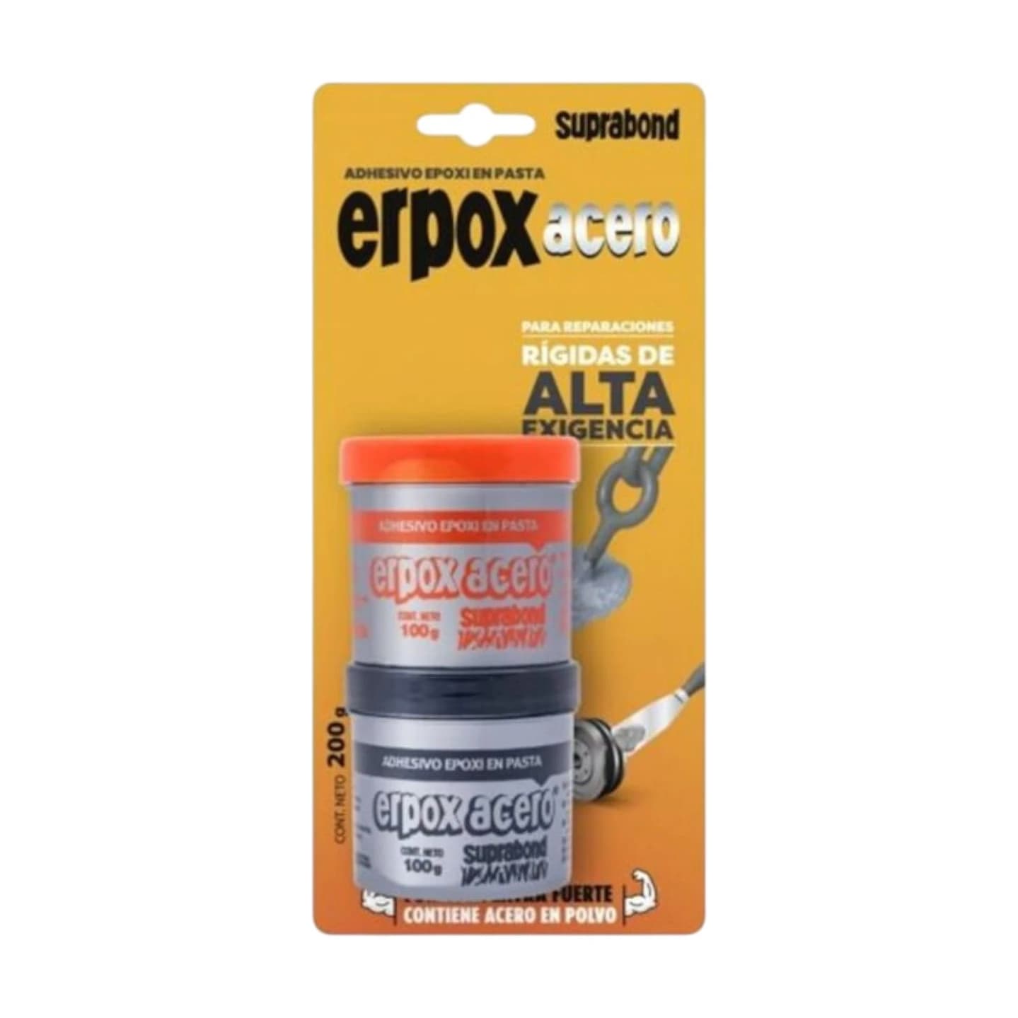 Adhesivo erpox acero x200 gr 2 comp