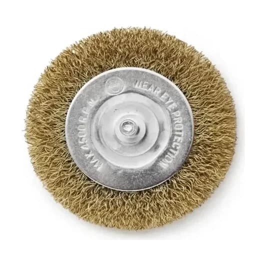 Cepillo circular p/taladro bronce rizado 3" 3419