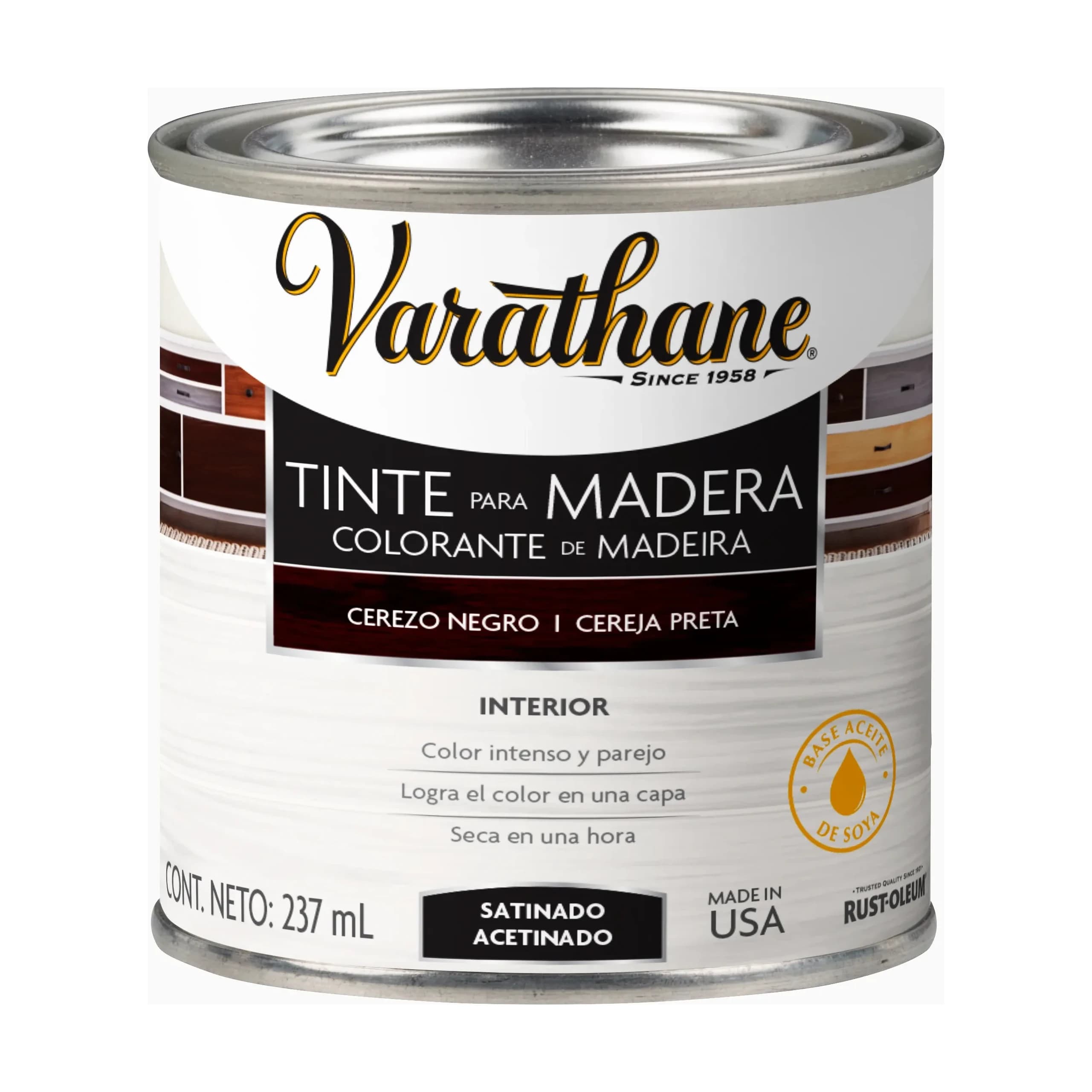 Tinta p/madera x237 ml cerezo negro