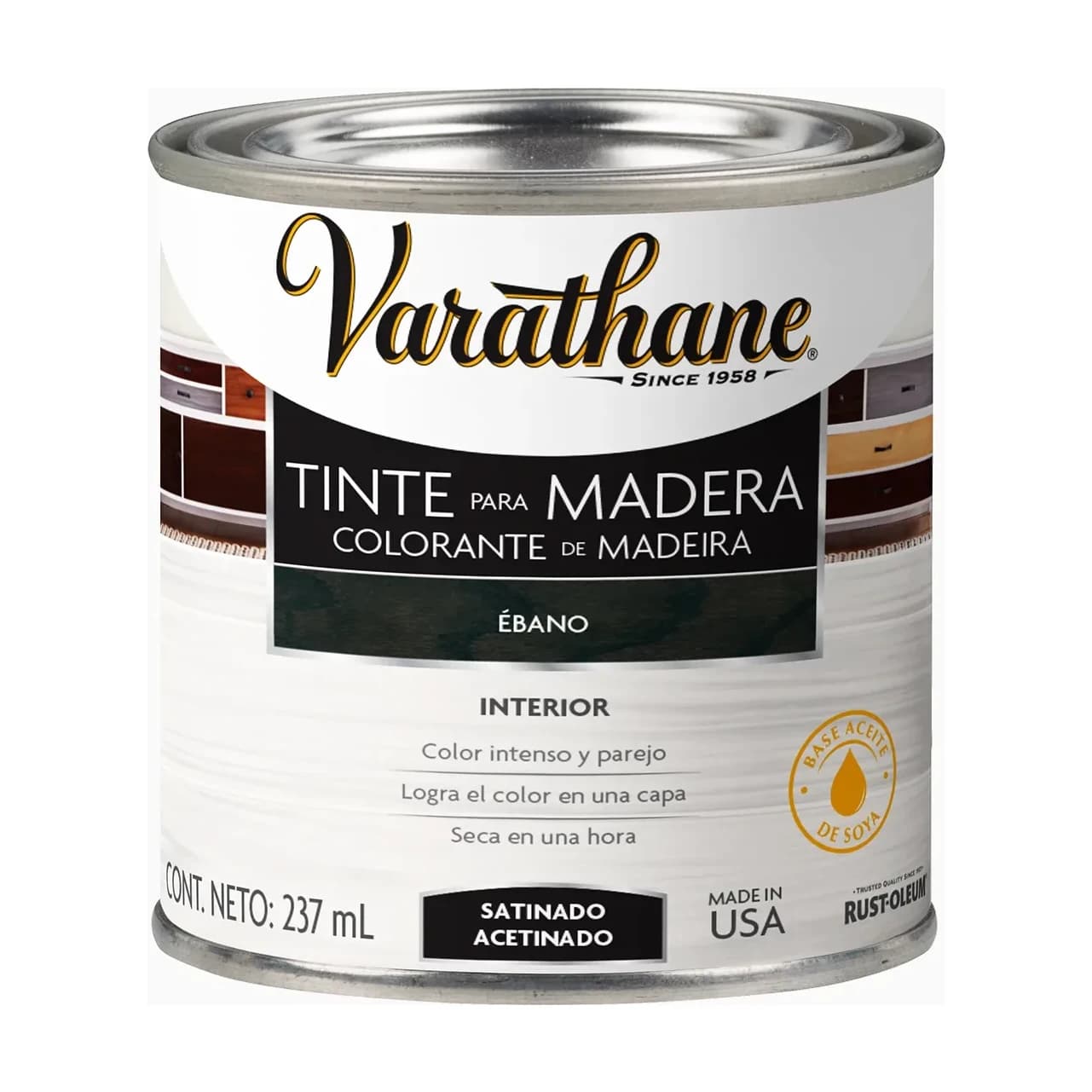 Tinta p/madera x237 ml ebano