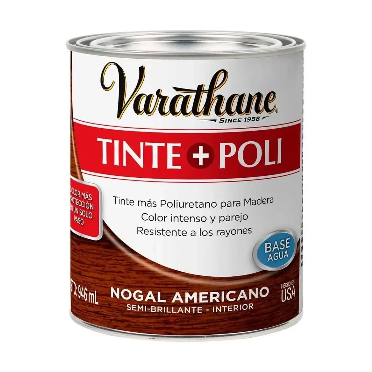 Tinte + poliuretano nogal americ x1 lt
