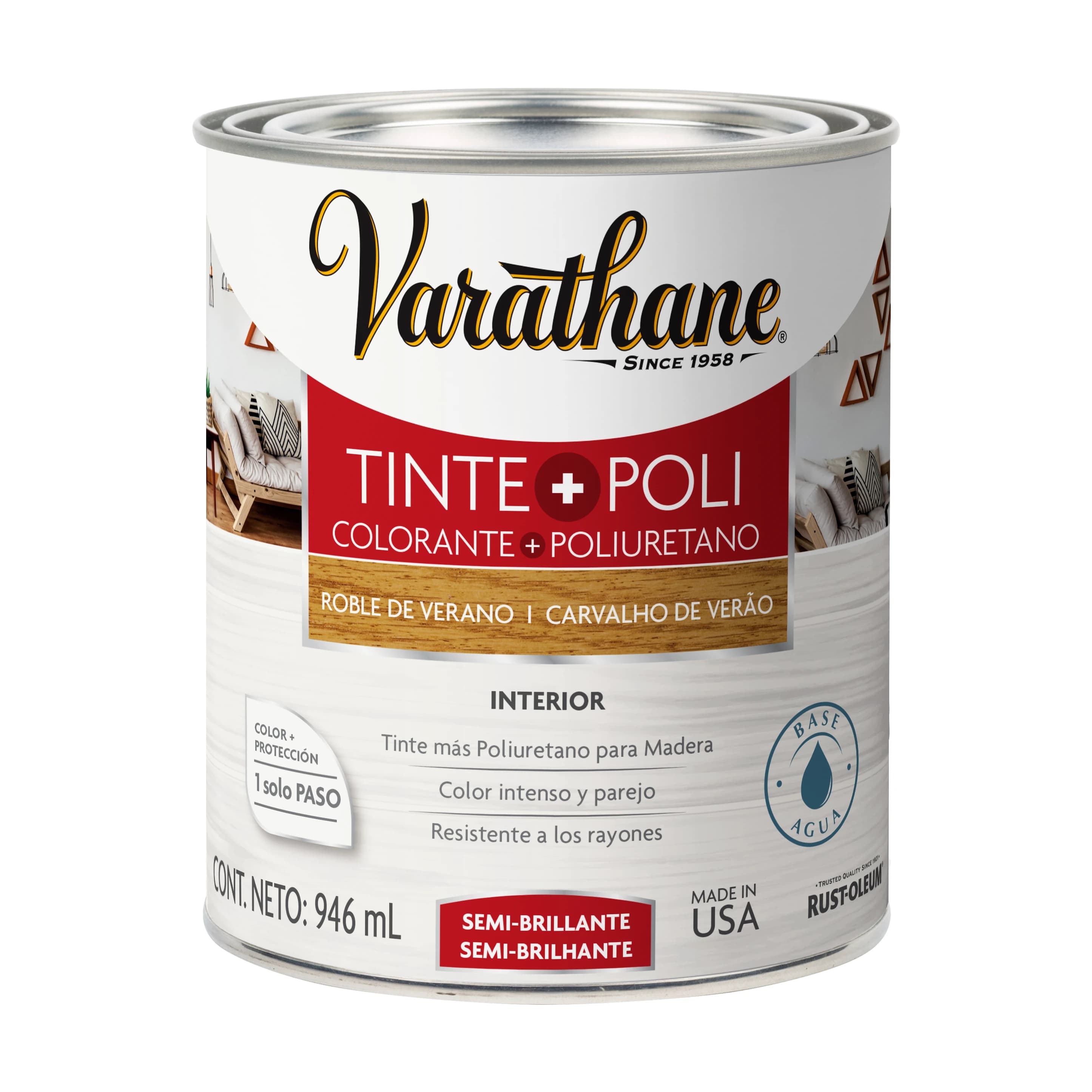 Tinte + poliuretano roble de ver x1 lt
